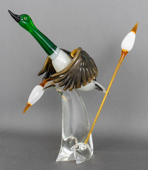 Oscar Zanetti Murano Glass Mallard Duck Sculpture (8557099057459)