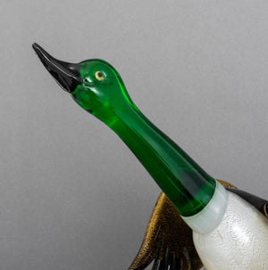 Oscar Zanetti Murano Glass Mallard Duck Sculpture (8557099057459)