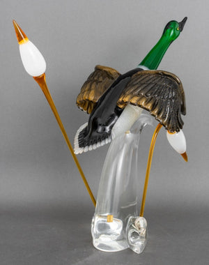 Oscar Zanetti Murano Glass Mallard Duck Sculpture (8557099057459)