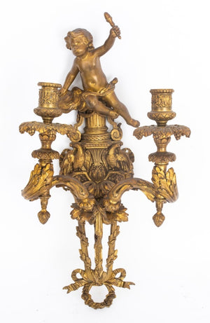 Second Empire Louis XVI Style Two Arm Sconce (8447247450419)