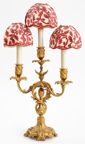 Barbedienne Louis XV Style Ormolu 3-Light Lamp (8446796235059)
