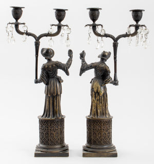 Chinoiserie Patinated Brass Figural Candelabra, 2 (8803653288243)