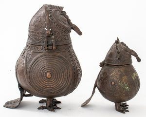 Indian Dhokra Bronze Owl Containers, ca. 1900, 2 (8467823624499)