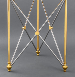 Jansen Style Steel & Brass Side Tables, Pair (8503525343539)