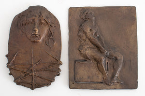 Leonda Finke Bronze Plaque Sculptures, Set of Two (8494302396723)
