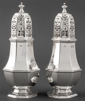 Pair of Victorian George II Style Sterling Silver Sugar Casters (8494794932531)