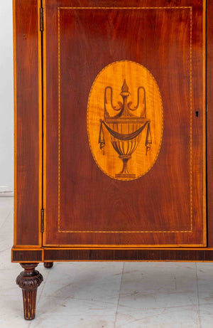 Edwardian Sheraton Revival Marquetry Cabinet (8912568353075)
