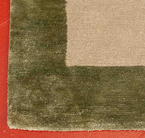 Modern White & Green Border Carpet 11.8' x 10.5' (8985215435059)