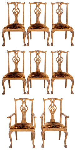 Chippendale Style Dining Chairs, 8