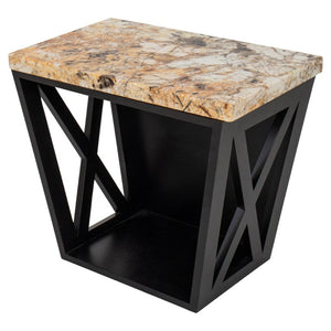 Art Deco Style Marble Top End Table (8944649568563)