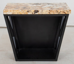 Art Deco Style Marble Top End Table (8944649568563)