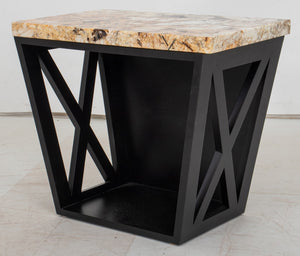 Art Deco Style Marble Top End Table (8944649568563)