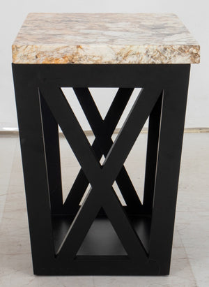 Art Deco Style Marble Top End Table (8944649568563)