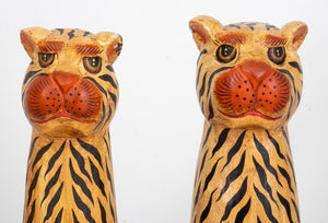 Folkloric Style Polychrome Tiger Sculptures, 2 (8905428369715)