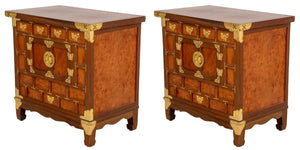 Japanese Brass-Mounted Yew Wood Cabinets, 2 (8867851534643)