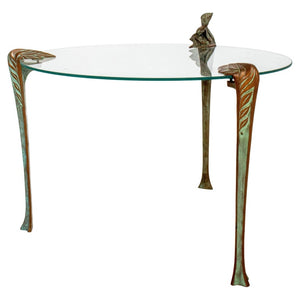 Bronze-Mounted Glass End Table (8858643431731)