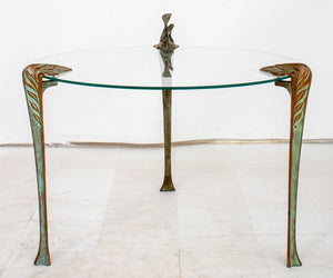 Bronze-Mounted Glass End Table (8858643431731)