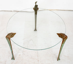 Bronze-Mounted Glass End Table (8858643431731)