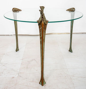 Bronze-Mounted Glass End Table (8858643431731)