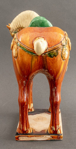 Tang Style Sancai Glazed Terracotta Horse Figure (8898372141363)