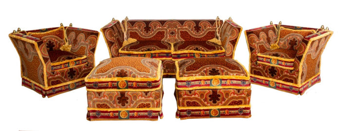 Gianni Versace Upholstered Knole Suite, 7 Pc