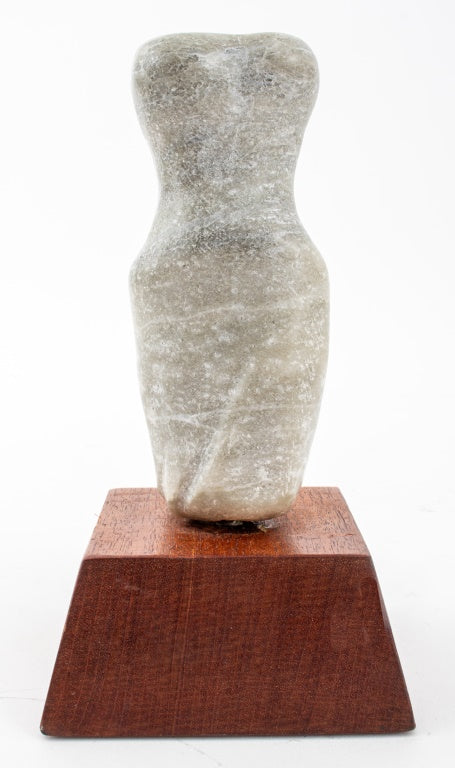 Joan Shapiro "Female" Gray Alabaster Sculpture