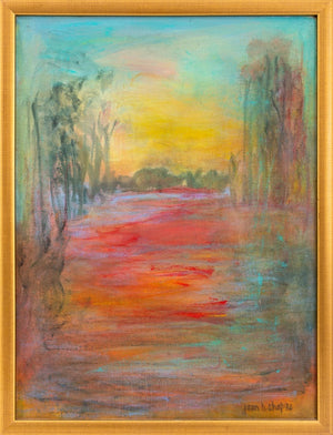 Joan Shapiro Sunset Landscape Oil on Canvas (8845742080307)