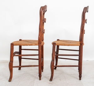 French Provincial Walnut Ladder Back Side Chairs, 2 (8741276909875)