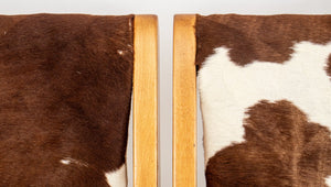 Mid-Century Modern Cow Hide Upholstered Settee (8859781562675)