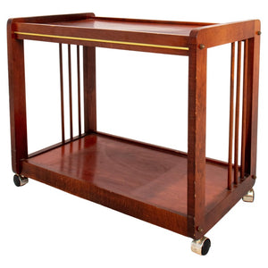 Modern Brass and Mahogany Bar Cart (8905273344307)