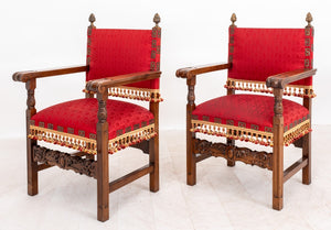 Renaissance Revival Mahogany Armchairs, 2 (8860646015283)