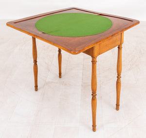 William IV Walnut Gate Leg Games Table, 19th C (8859760689459)