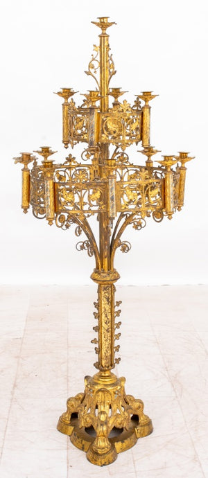 Pugin Manner Gothic Revival Candleabra, 19th Century (8970324541747)