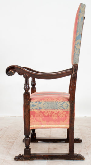Italian Baroque Style Arm Chair, 19th C (8864991904051)