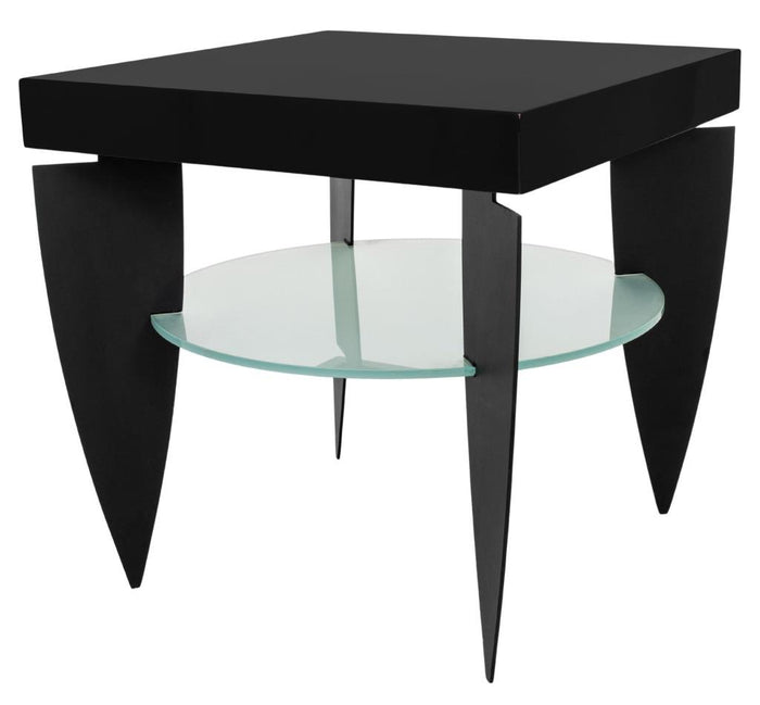 Post Modern Lacquer and Glass Occasional Table