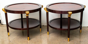 Art Deco Revival Round End Tables, Pair (8954769867059)