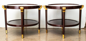 Art Deco Revival Round End Tables, Pair (8954769867059)