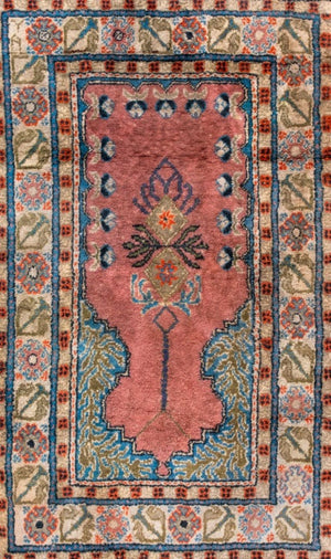 Turkish Kayseri Silk Prayer Rug 3.25' x 2' (8988042559795)