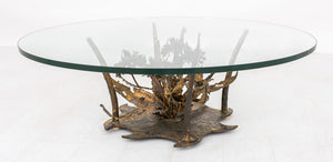 Silas Seandel Bronze and Glass Low Table, 1970s (8943980151091)