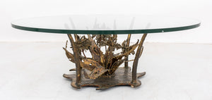 Silas Seandel Bronze and Glass Low Table, 1970s (8943980151091)