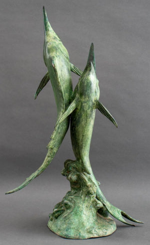 Patinated Bronze Dolphin Fountain, 20th C. (8905499640115)