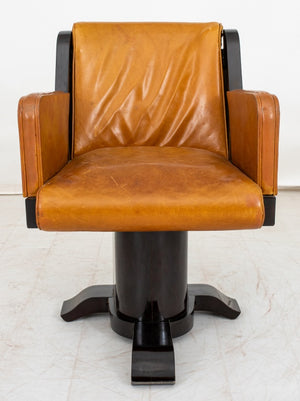 Art Deco Leather Upholstered Desk Chair, 1930s (8908984615219)