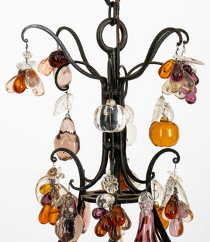 Italian Cage Form Glass Hung Chandelier, 21st C (8928594723123)