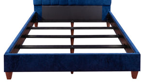 Blue Velvet Upholstered Bed (8944691970355)