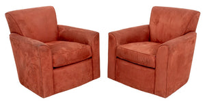 Profiles Suede Upholstered Club Chairs, Pair (8951139696947)