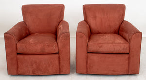 Profiles Suede Upholstered Club Chairs, Pair (8951139696947)