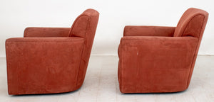 Profiles Suede Upholstered Club Chairs, Pair (8951139696947)