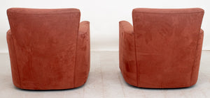 Profiles Suede Upholstered Club Chairs, Pair (8951139696947)