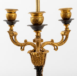 Louis Philippe Style Ormolu Patinated Bronze Lamp (9182250664243)