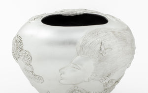 Erte "She Loves Me" Silvered Bronze Vase, 1987 (8889739510067)